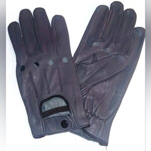 MEN'S UNLINED LEATHER DRIVING  GLOVES, GRAY
